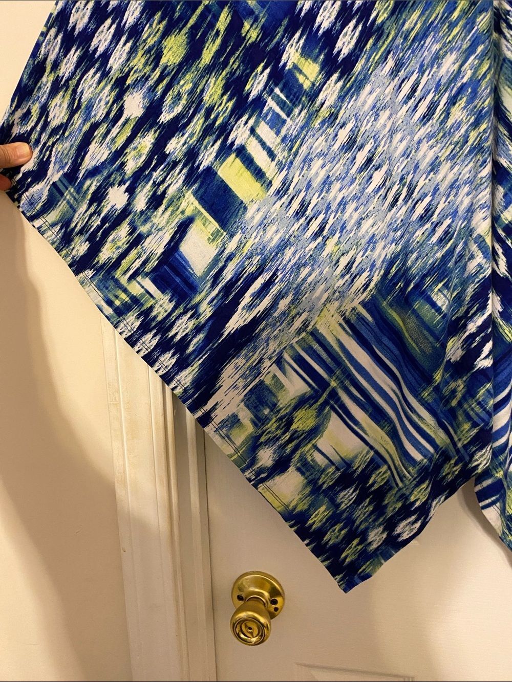 Chico's Asymmetrical Blue, Navy & Lime Printed Skirt size 2 - Picture 3 of 5